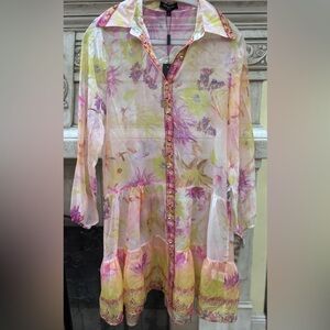Floral Print Sheer Dress Size Small NWT Beulah The Laura Dress